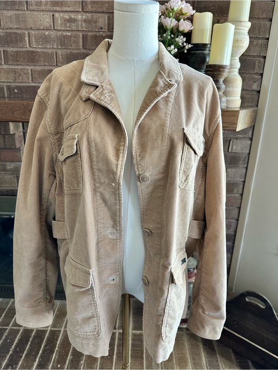L.L. Bean Jackets & Blazers - L.L.Bean Tan Fine Corduroy Safari Field Chore Barn Jacket Coat Size XL